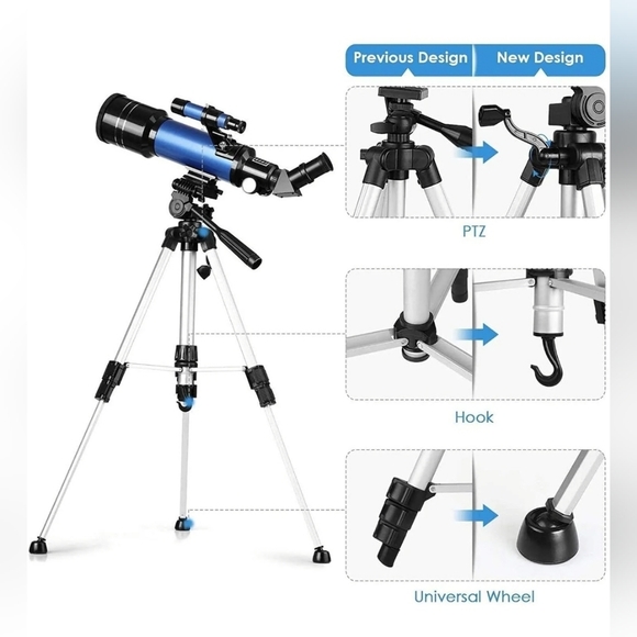 Astronomical Telescope – 70mm Refractor with Phone Adapter & Tripod - Picture 6 of 14